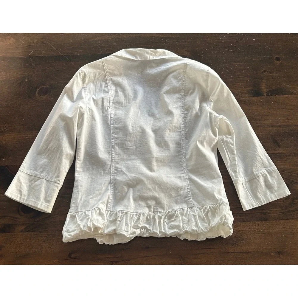 Cream Ruffled Blazer Jacket - Picture 3 of 5